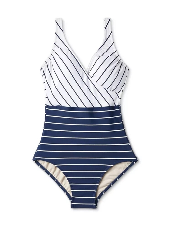 Kona Sol Other - Kona Sol Navy and White Striped One-Piece Swimsuit